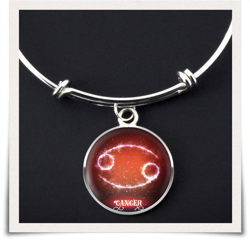 Cancer Zodiac Bangle Necklace Jewelry