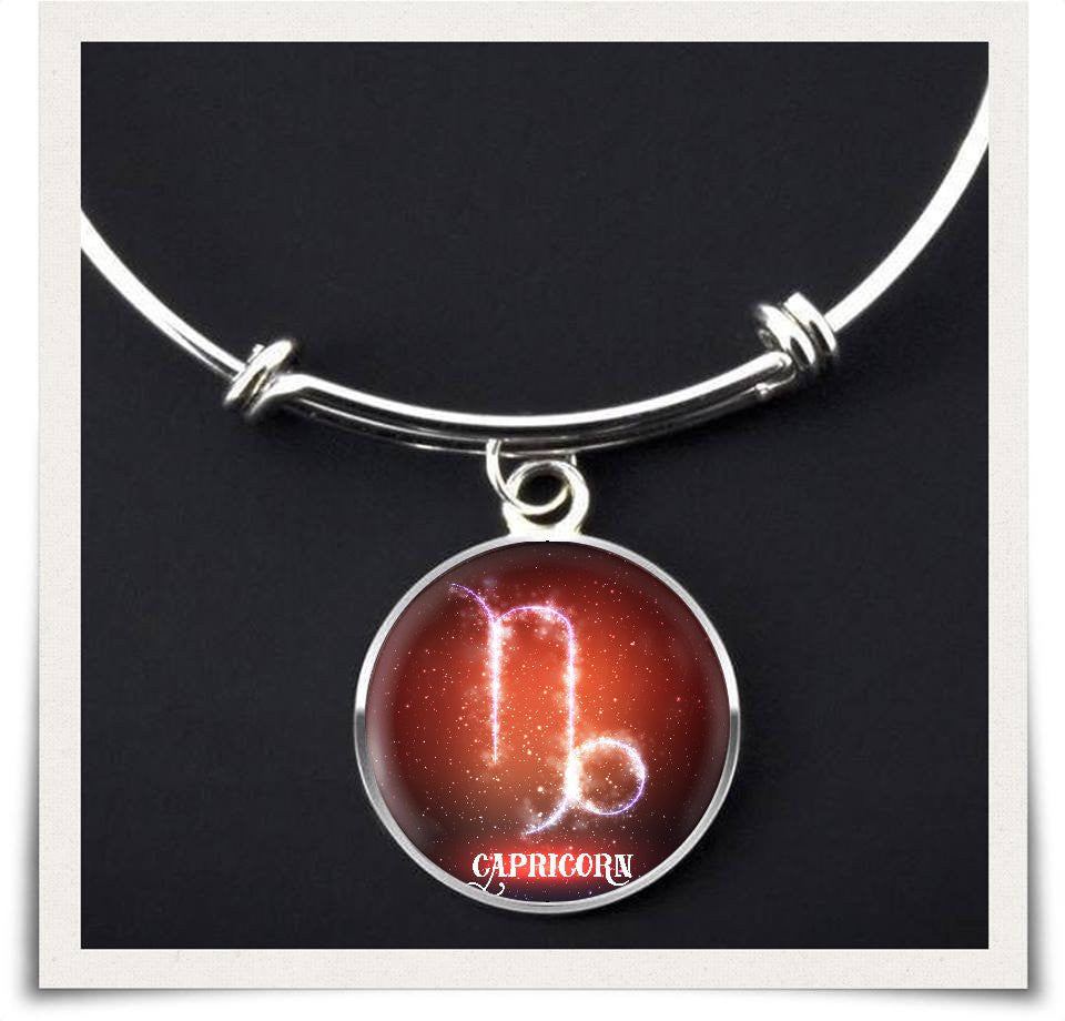 Capricorn Zodiac Bangle And Necklace