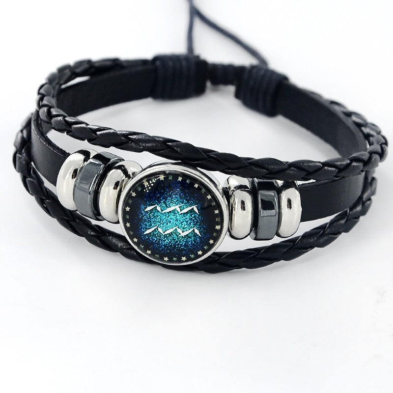 Black Leather Zodiac 12 Zodiac Sign