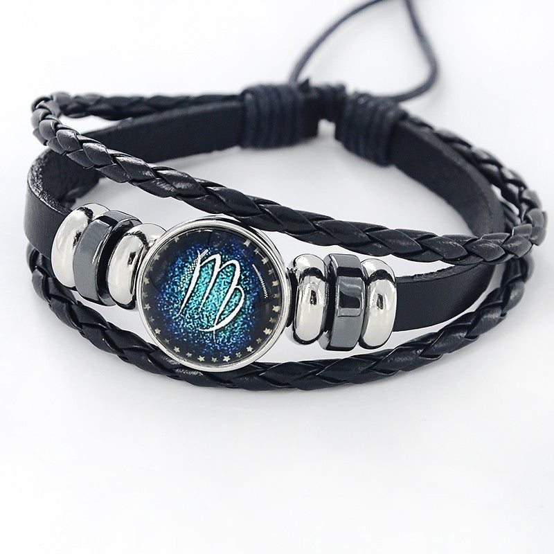 Black Leather Zodiac 12 Zodiac Sign