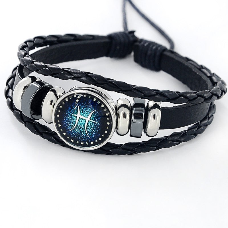 Black Leather Zodiac 12 Zodiac Sign