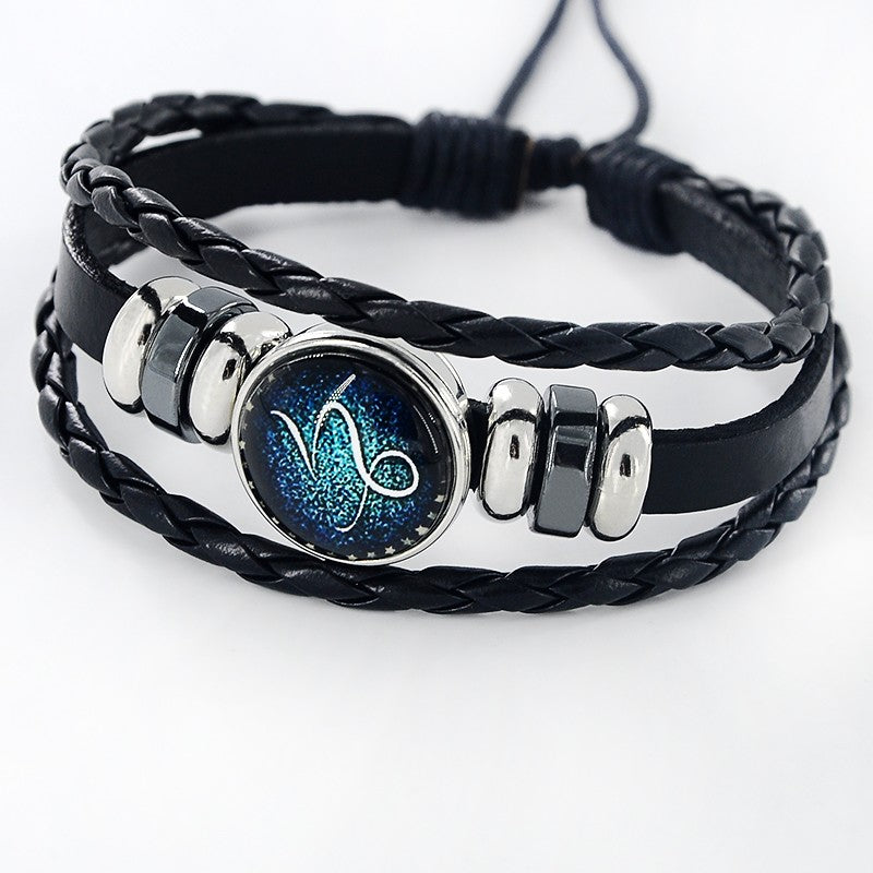 Black Leather Zodiac 12 Zodiac Sign