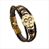 Bracelet Punk Leather Zodiac Bracele