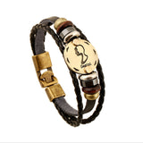 Bracelet Punk Leather Zodiac Bracele