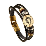 Bracelet Punk Leather Zodiac Bracele