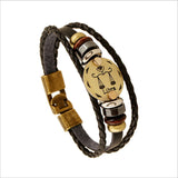 Bracelet Punk Leather Zodiac Bracele