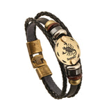Bracelet Punk Leather Zodiac Bracele