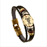 Bracelet Punk Leather Zodiac Bracele