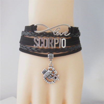 Zodiac Sign Leather Bracelets