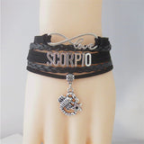 Zodiac Sign Leather Bracelets