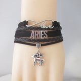 Zodiac Sign Leather Bracelets