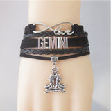Zodiac Sign Leather Bracelets