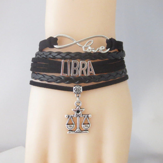Zodiac Sign Leather Bracelets