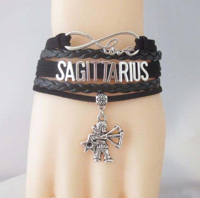 Zodiac Sign Leather Bracelets