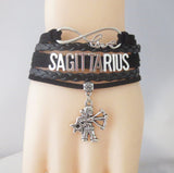 Zodiac Sign Leather Bracelets
