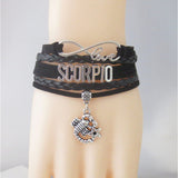 Zodiac Sign Leather Bracelets