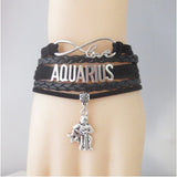 Zodiac Sign Leather Bracelets