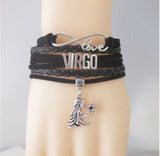 Zodiac Sign Leather Bracelets